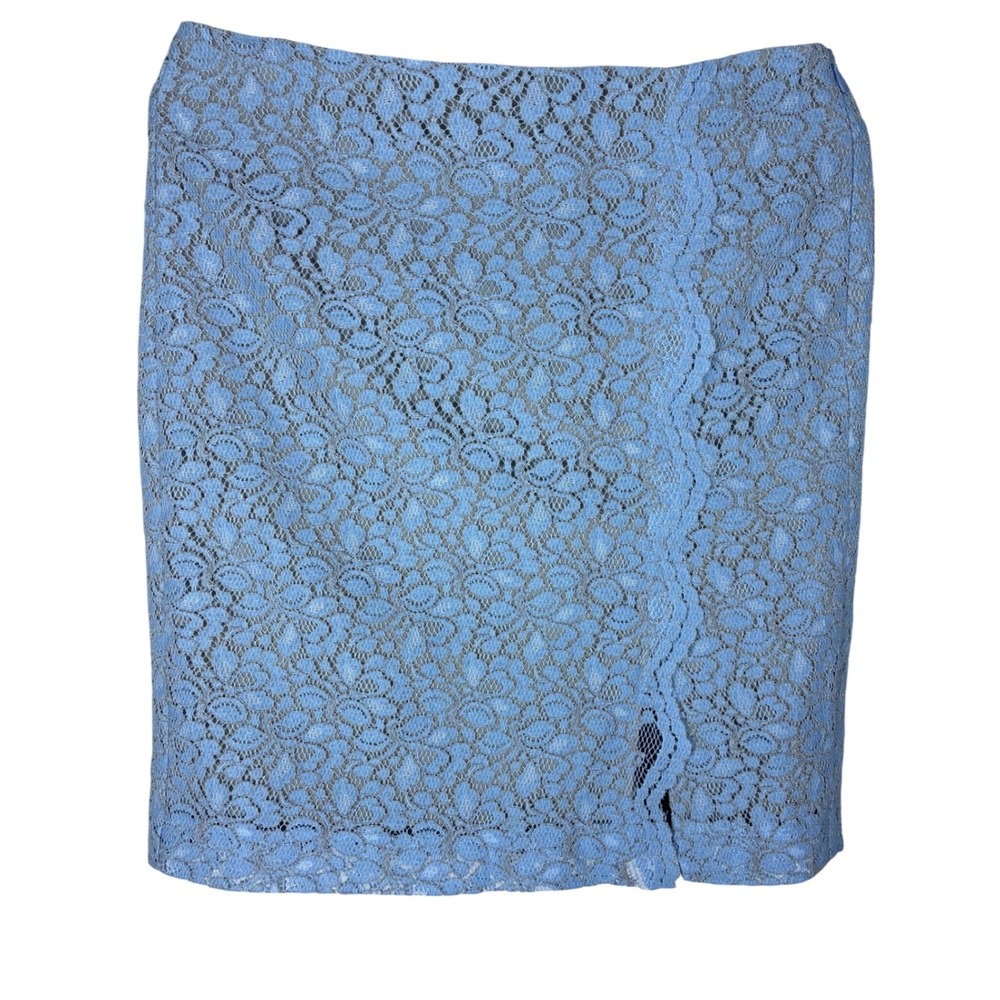 Banana Republic Light Blue Lace Skirt Size 2 Pencil Skirt Feminine Chic